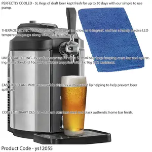 5L Mini Keg Drinks Dispenser with Integrated Cooling Technology for Home Use