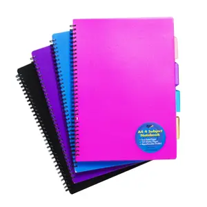 Tiger Stationery Ring Bound Notebooks Black/Blue/Pink/Purple (A6)