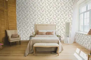 Galerie Cottage Chic Beige Floral EcoDeco Material Wallpaper Roll