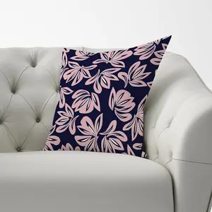 Pink Navy Floral Botanical Pattern Cushions 60cm x 60cm