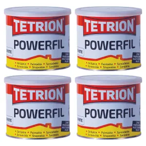 Tetrion Powerfil 2K 2 Part Body Filler Lightweight Tough Smooth White 600g X 4