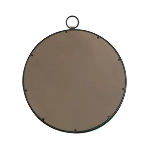 Aahil Metal Flat Wall Mirror Black