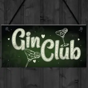 Red Ocean Gin Club Gin Tonic Gin Sign Garden Shed Home Bar Pub Kitchen Plaque Friendship Gift