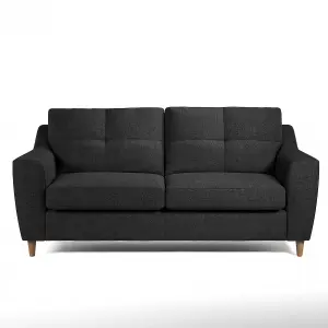 Baxter Charcoal Tufted Fabric Sofa Suite 3 Seater and 2 Seater Sofa