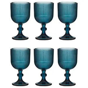 Arbnore Drinking Glass Set (Set of 6) Blue