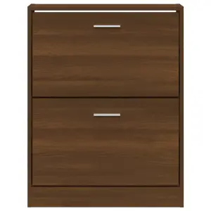 Berkfield Shoe Cabinet Brown Oak 59x17x81 cm Engineered Wood