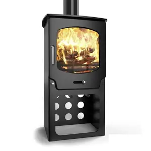 Modern Metallic Black 5kw DEFRA Multifuel Burning Tall Stove