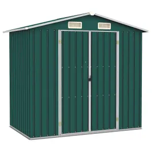 Berkfield Garden Shed Green 205x129x183 cm Galvanised Steel