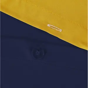 Microfiber Solid Colour Duvet Cover Set with Pillowcases Mustard/Navy / Double - 2 Standard Pillowcases