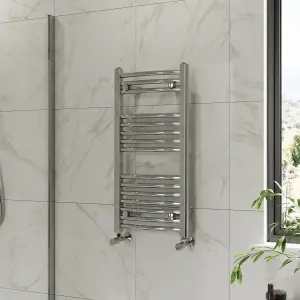 Right Radiators 800x400 mm Curved Heated Towel Rail Radiator Bathroom Ladder Warmer Chrome