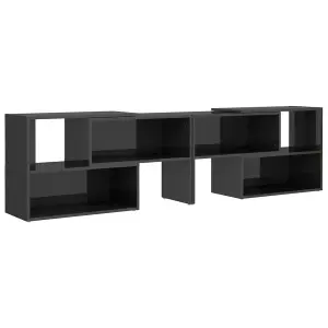 Berkfield TV Cabinet High Gloss Grey 149x30x52 cm Engineered Wood