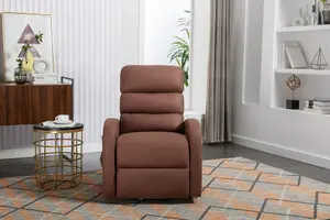 Grace Electric Fabric Single Motor Rise Recliner Lift Mobility Tilt Chair (Brown)