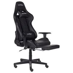 Gaming Chair Faux Leather Black VICTORY