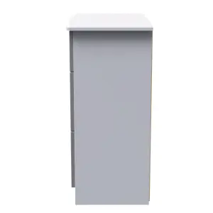 Harrow 3 Drawer Deep Chest in Grey Gloss (Ready Assembled)