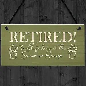 Red Ocean Summerhouse Sign Novelty Retirement Gift Hanging Door Garden Sign Shed Sign Gift For Him Her Friendship Gift