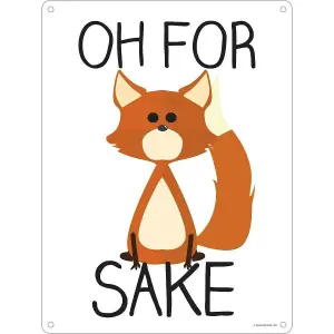 Grindstore Oh For Fox Sake Plaque White/Orange/Black (One Size)