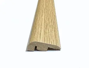 Laminate Wood Flooring MDF End Edge Threshold Trim Long 2.4m Length Strip - San Diego Oak