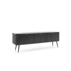 Sophisticated Zova TV Cabinet H560mm W1680mm D390mm in Midnight Black - Sleek Entertainment Hub