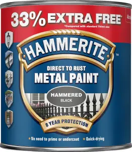 Hammerite Hammered Direct to Rust Metal Paint 1L Black