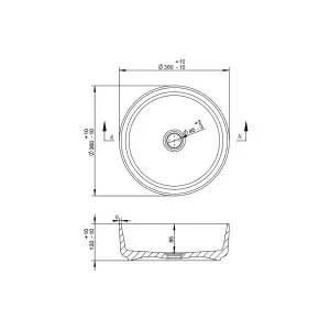 Cheriton White Marble effect Round Counter top Basin (W)35.5cm