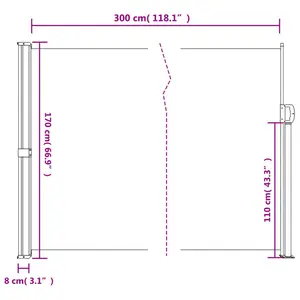 Retractable Side Awning Black / 220" H x 600" W