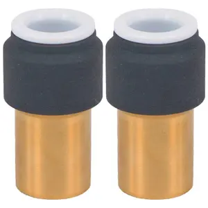 SPARES2GO Radiator Valve 15mm x 10mm Anthracite Pushfit Reducing Straight Speed Fit Compression Stem Valves (Pack of 2)