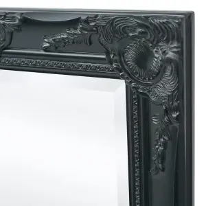 Berkfield Wall Mirror Baroque Style 100x50 cm Black