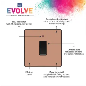 BG 20A 2 way 1 gang Appliance switch Screwless Copper effect