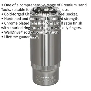 High-Quality 14mm Forged Steel Deep Drive Socket with Chrome Vanadium Finish