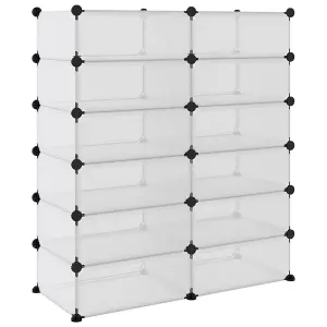 Berkfield Shoe Rack Transparent 94.5x36.5x106 cm PP