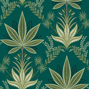 Galerie Mulberry Tree Green Palm Leaf Wallpaper Roll