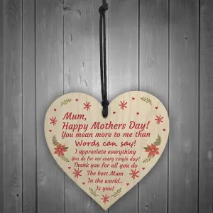 Gift For Mum Mothers Day Gift Lockdown Wooden Heart Thank You Gift For Her