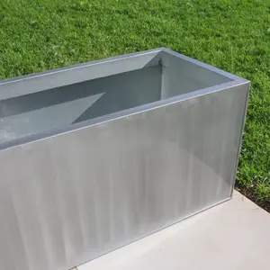 75cm Zinc Galvanised Silver Trough Planter