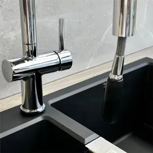 Liquida W19CH Single Lever Pull Out Head Chrome Kitchen Mixer Tap