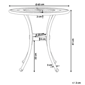 Garden Table Metal Dark Brown BOVINO