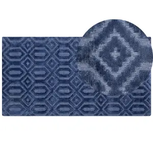 Viscose Rug 80 x 150 cm Navy Blue ADATEPE