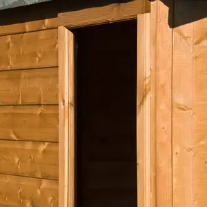 Shire Warwick 8x6 ft Apex Wooden 2 door Shed with floor & 1 window (Base included) - Assembly service included