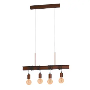 Eglo 4 Set Pendant E27 Antique Brown TOWNSHEND 4