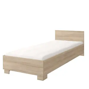 Stylish Oak Sonoma Single Bed H700mm W935mm L2060mm - Perfect for Modern Youth Bedrooms