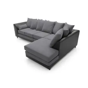 Dylan Large Corner Sofa Right Facing in Dark Grey