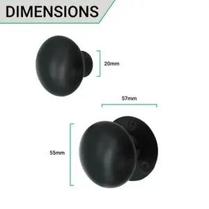 EAI - Rim Knob Set Victorian - Matt Black