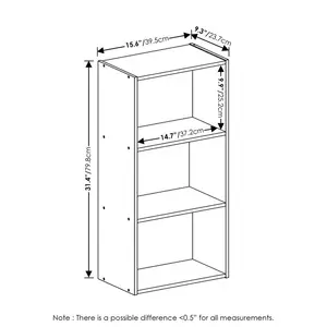 Aliesha Open Shelf Bookcase White / 79.8cm H x 39.5cm W x 23.7cm D