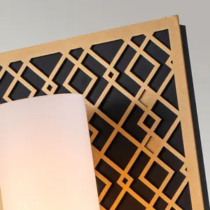 Luminosa Ziggy Bathroom Wall Lamp, Lacquered Gold IP44