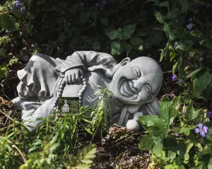 Happy Laying Buddha Garden Sculpture