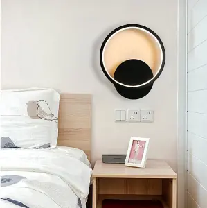 Wall Light Indoor Modern Wall Lamp Minimalist Round Sconces Wall LED Black