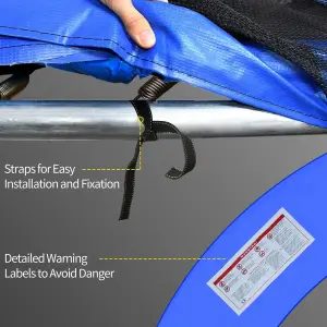 HOMCOM 8ft Trampoline Pads Safety Enclosure Pad Trampoline Accessories Blue