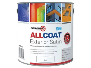 Zinsser Allcoat Exterior Water Based Satin White 2.5L