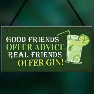 Red Ocean Friendship Gin Sign Garden Plaque Shed Home Bar Pub Kitchen Hanging Wall Plaque Gift