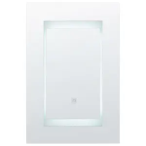 Bathroom Wall Mounted Mirror Cabinet with LED 40 x 60 cm Black MALASPINA