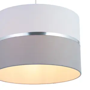 Inlight Isonoe Grey & white Drum Light shade (D)30cm